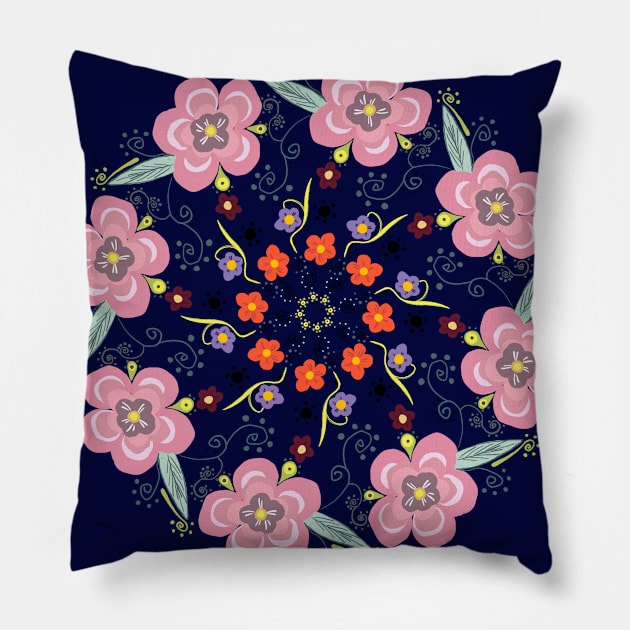 Mandala 7 - flowers Pillow by EshiPaints