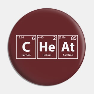 Cheat (C-He-At) Periodic Elements Spelling Pin