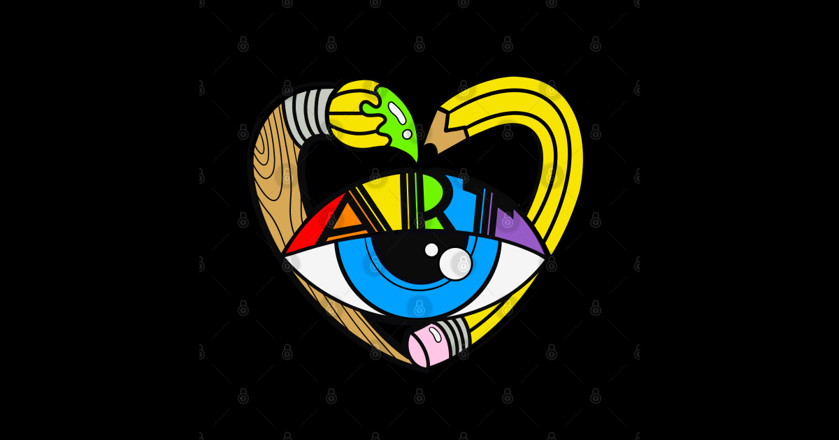 Eye Heart Art Art Teachers Sticker TeePublic