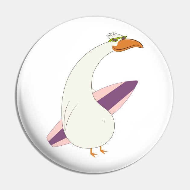 Surfing Bird Pin by China Jones