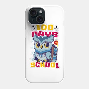 100 days of school featuring a Cute owl with a bagpack #1 Phone Case
