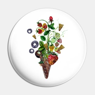 Strawberries in ice cream cone Pin