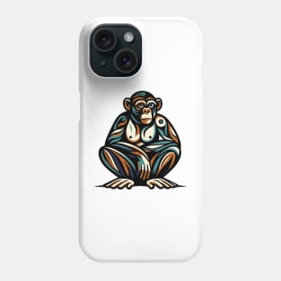 Pop art monkey illustration. cubism illustration of monkey Phone Case