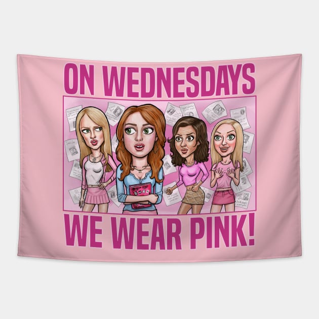 On Wednesdays We Wear Pink! Tapestry by mcillustrator