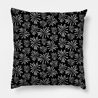 black and white fireworks pattern Pillow