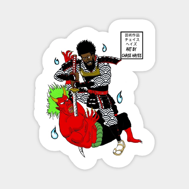 Samurai and Oni Magnet by ChaseTM5