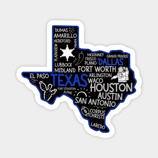 Dallas Texas cute map San Antonio Austin Fort Worth El Paso Dallas TX state Magnet