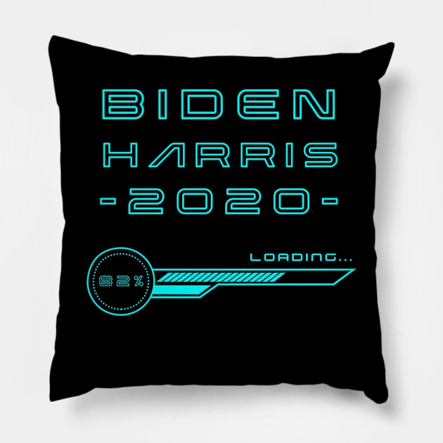 Joe Biden Kamala Harris 2020 Loading	Vinage Retro Style Pillow by MasliankaStepan