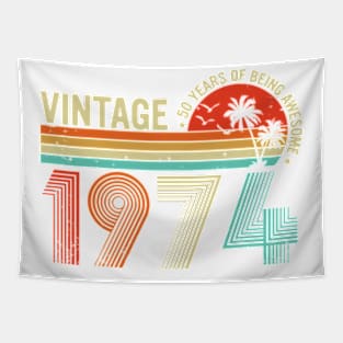 50 Year Old Retro Gifts Vintage 1974 50Th Birthday Men Women Long Sleeve T-Shirt Tapestry