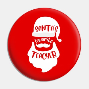 Santa's Favorite Teacher - Christmas Hat Pin