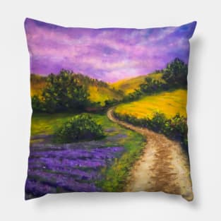 lavender field Pillow