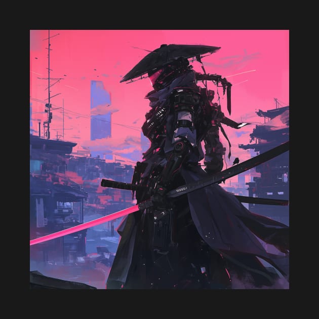 Cyberpunk Samurai Sunset by UKnowWhoSaid