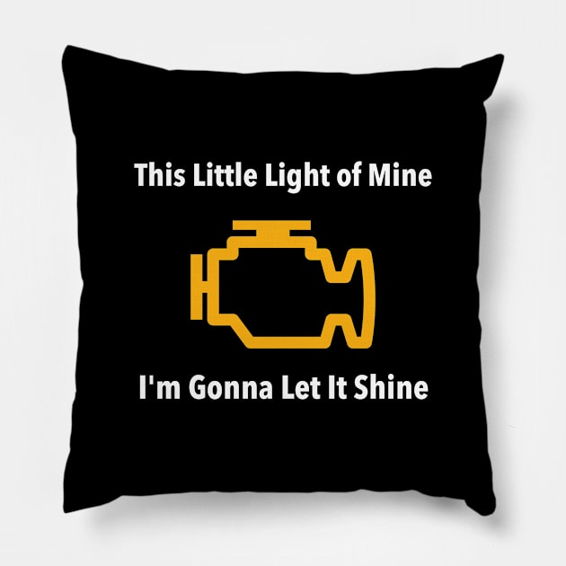 Funny Check Engine Light Car Pillow by jutulen