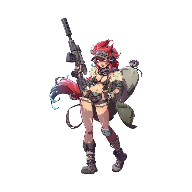 Sniper Girl Illustrated Pinup by Bitgem