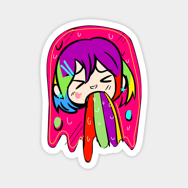 Gothic Puke Rainbow Girl Magnet by Nicheek