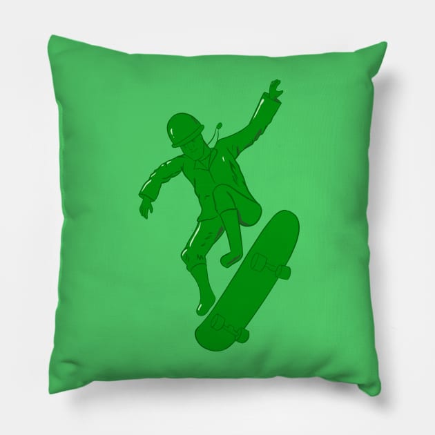 Toy solider Air Grab Trick Pillow by MisterThi