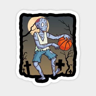 Basketball Zombie, Zombie Playing Basketball Sport Magnet