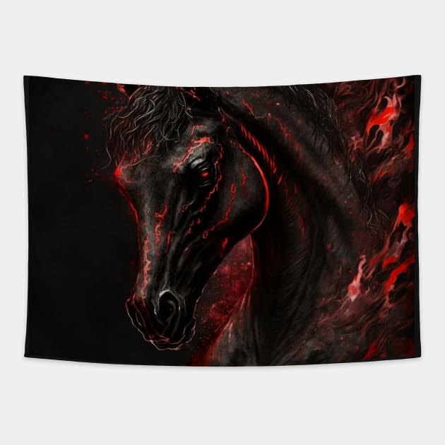 Demonic horse Tapestry by BloodRubyz