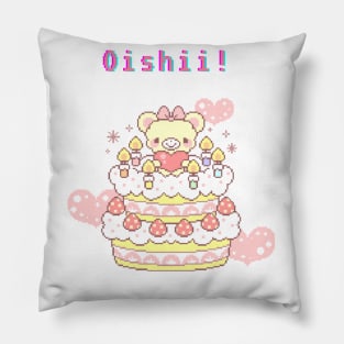 Kawaii Pixel Oishii Dream Dessert (Birthday Cakee ) Pillow