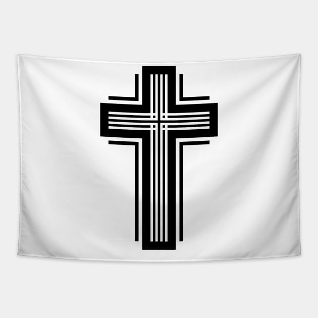 The cross is a symbol of the crucifixion of the Son of God for the sins of mankind. Tapestry by Reformer