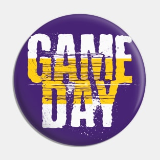 Purple and Gold Gameday // Grunge Vintage Football Gameday Pin