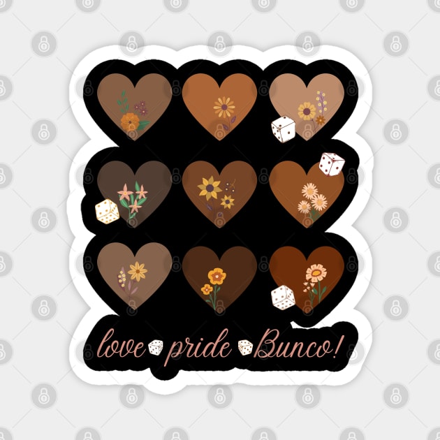 Black Melanin Wildflower Hearts Love Pride Bunco! Magnet by MalibuSun