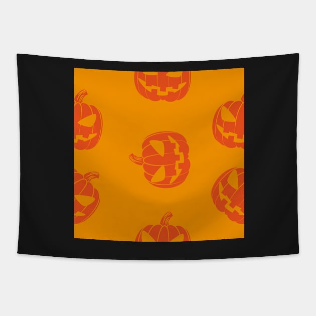 halloween scary evil pumpkin funny pumpkin head Tapestry by Azizshirts