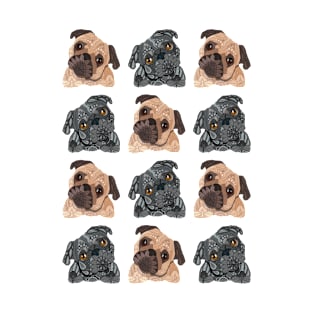 Pug Pattern T-Shirt