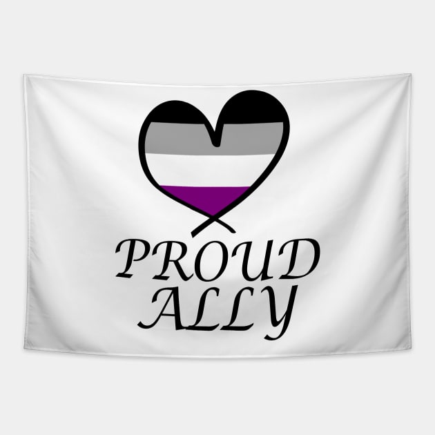 Proud Ally LGBT Gay Pride Month Asexual Flag Tapestry by artbypond