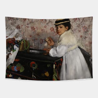 Portrait of Mlle. Hortense Valpincon by Edgar Degas Tapestry