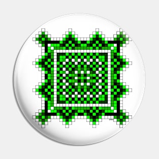 pixelated green mandala Pin