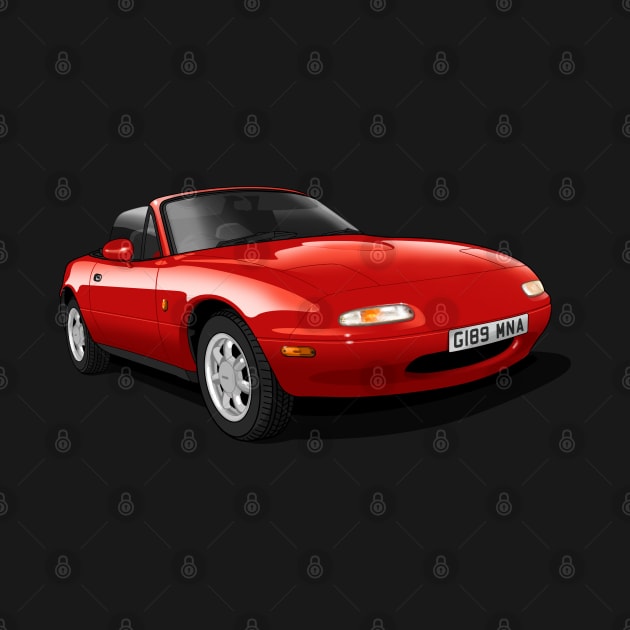 1990 Mazda MX5 in red by candcretro