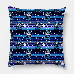 Bedtime Panda Star Stripes Pattern Pillow