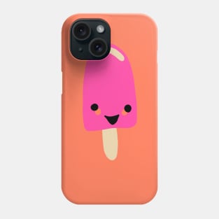 Hot Pink Cherry or Strawberry Cute Kawaii Popsicle Frozen Treat Phone Case