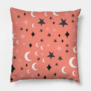 Halloween Stars and Moons - Orange Pillow