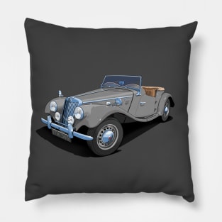 1954 MG TF sports car in birch grey Pillow