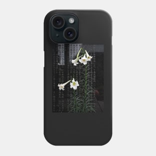 Lilies in a Japanese Temple Garden Phone Case