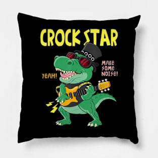 Croc Star Rock Star Playing Guitar Pillow