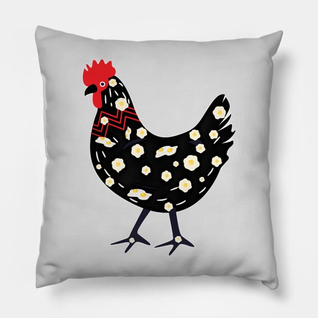 Egg-cellent Hen Fun Meme By Abby Anime(c) Pillow by Abby Anime