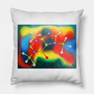 Oil Painting - Caffeine Molecule 2003 Pillow