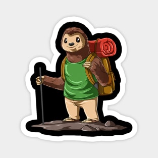 Hiking Sloth Mountain Adventure Trip Magnet