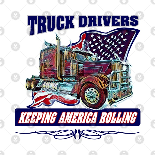 Professional Truck Driver Kenworth Design with classic truck by CashArtDesigns