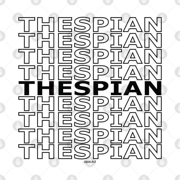 Thespian Repeating Text (Black Version) by Jan Grackle