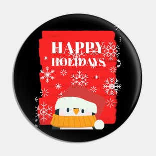 Happy Holidays Penguin Pin