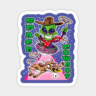 Space Cowboy Alien Abduction Cow Magnet