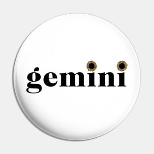 Gemini Sunflower Zodiac Pin