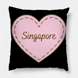 I Love Singapore Simple Heart Design Pillow