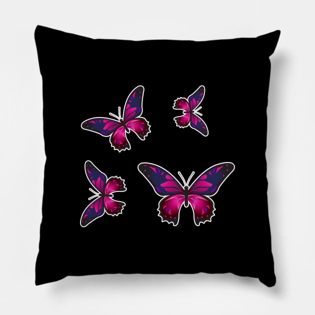 Colorful Butterfly , Cute Light Butterflies Gift Idea Pillow by Get Yours