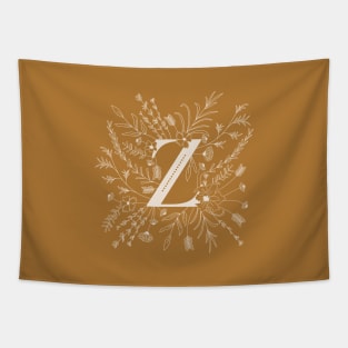 Botanical Letter Z (Mustard Yellow) Tapestry