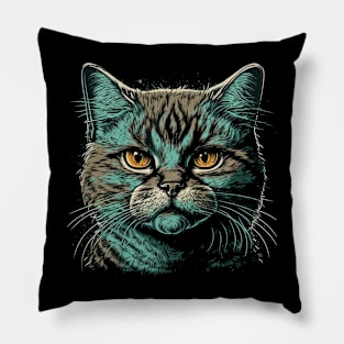 Cool Cat Face Design For Cool Man Cool Girl Gangster Pillow